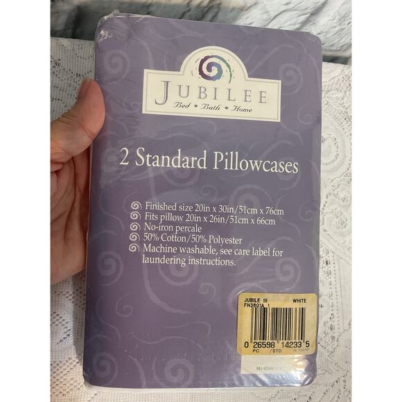 Vintage NWT Jubilee Pillowcases White Standard Set - Picture 3 of 6